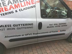 Streamline Guttering van door