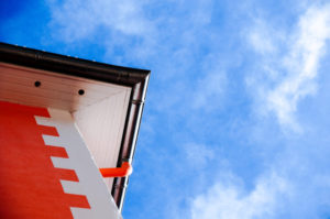Iron guttering on house